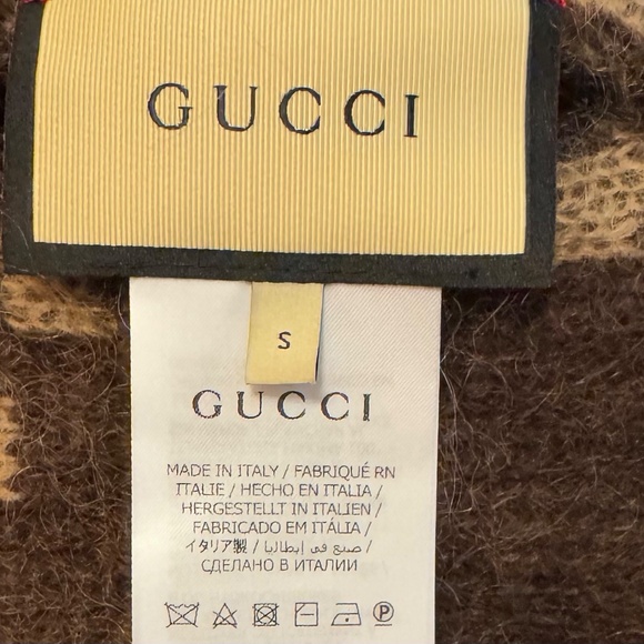 Gucci monogram GG reversible oversized jacquard mohair cardigan Small - Picture 9 of 10